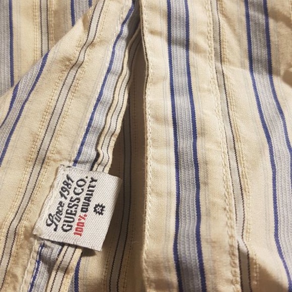 NWOT GUESS Men's Casual Striped Button Up Shirt with Eagle Print - Large - Picture 5 of 9